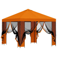 Produktbild för Trädgårdsgazebo med sidoväggar 3 x 3 m Orange