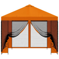 Produktbild för Trädgårdsgazebo med sidoväggar 3 x 3 m Orange
