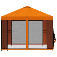 Produktbild för Trädgårdsgazebo med sidoväggar 3 x 3 m Orange