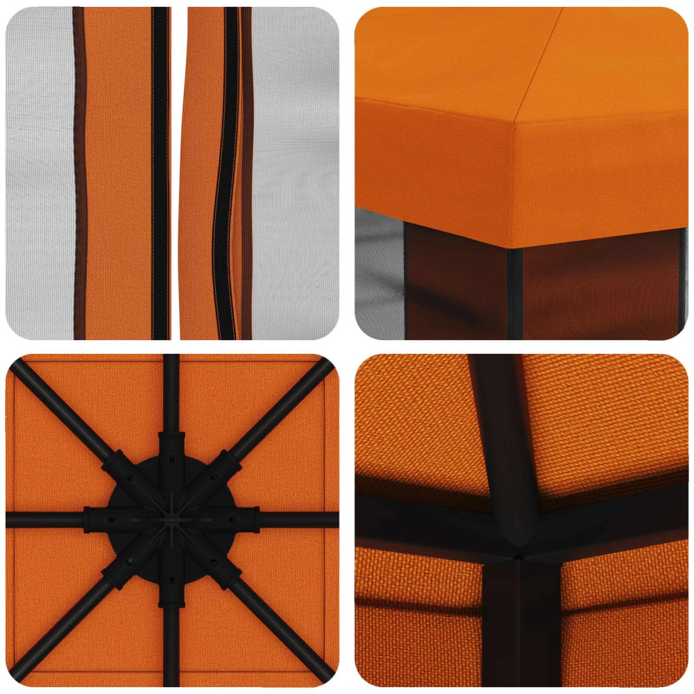 Produktbild för Trädgårdsgazebo med sidoväggar 3 x 3 m Orange
