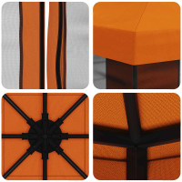 Produktbild för Trädgårdsgazebo med sidoväggar 3 x 3 m Orange