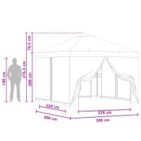 Produktbild för Trädgårdsgazebo med sidoväggar 3 x 3 m Orange