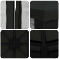 Produktbild för Trädgårdsgazebo med sidoväggar 3 x 3 m Svart Polyester och Stål