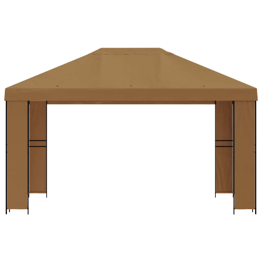 Produktbild för Paviljong 4 × 3 m Beige Polyester och Stål 190 gsm