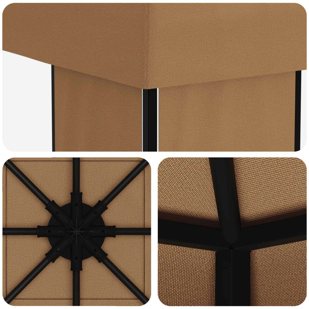 Produktbild för Paviljong 4 × 3 m Beige Polyester och Stål 190 gsm