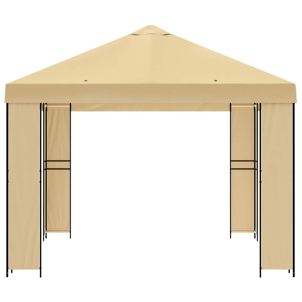 Produktbild för Paviljong 4 × 3 m Gräddvit Polyester och Stål 190 gsm