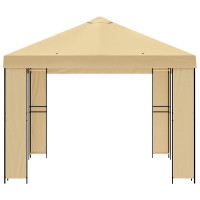 Produktbild för Paviljong 4 × 3 m Gräddvit Polyester och Stål 190 gsm