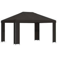 Produktbild för Paviljong 4 × 3 m Antracit Polyester och Stål 190 gsm