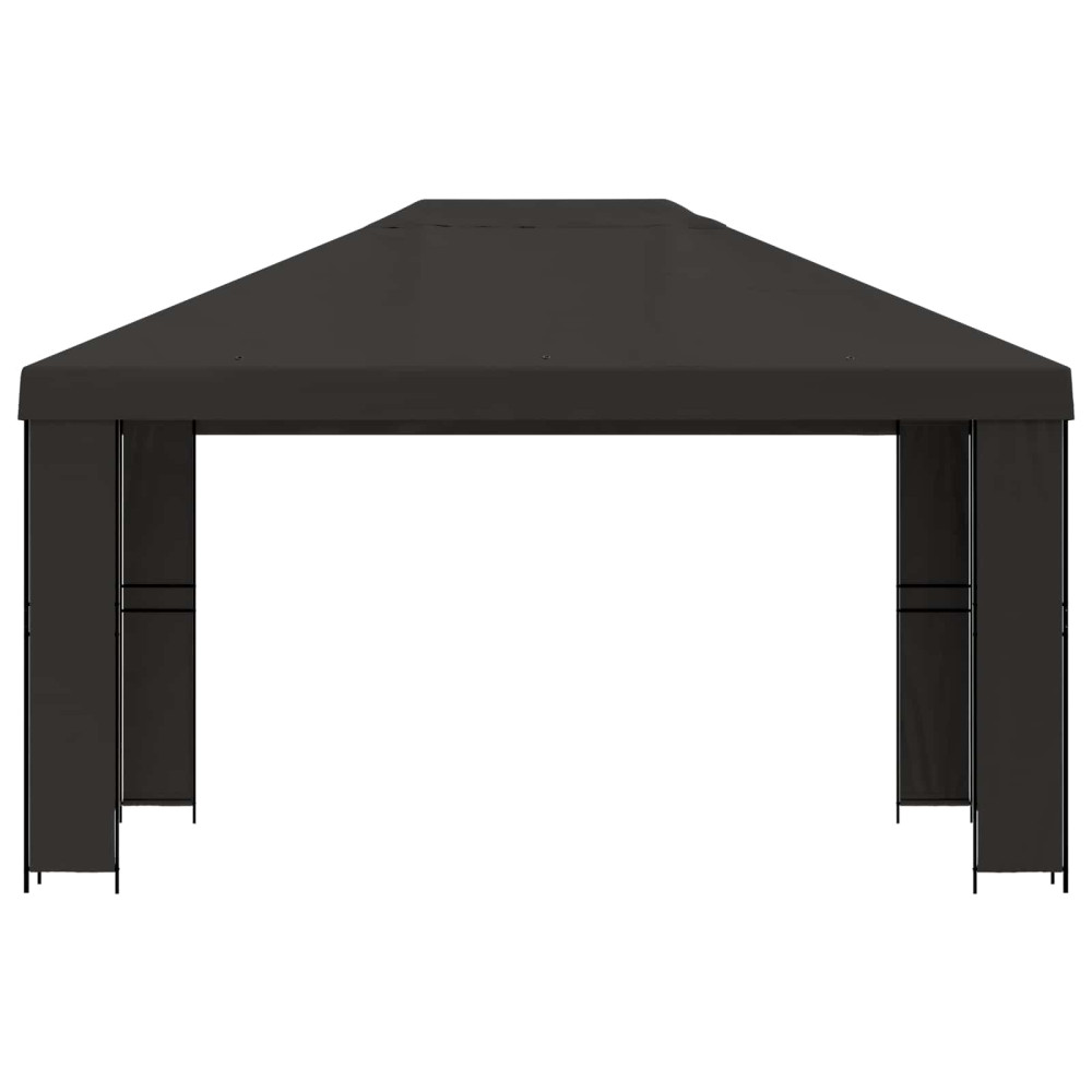 Produktbild för Paviljong 4 × 3 m Antracit Polyester och Stål 190 gsm