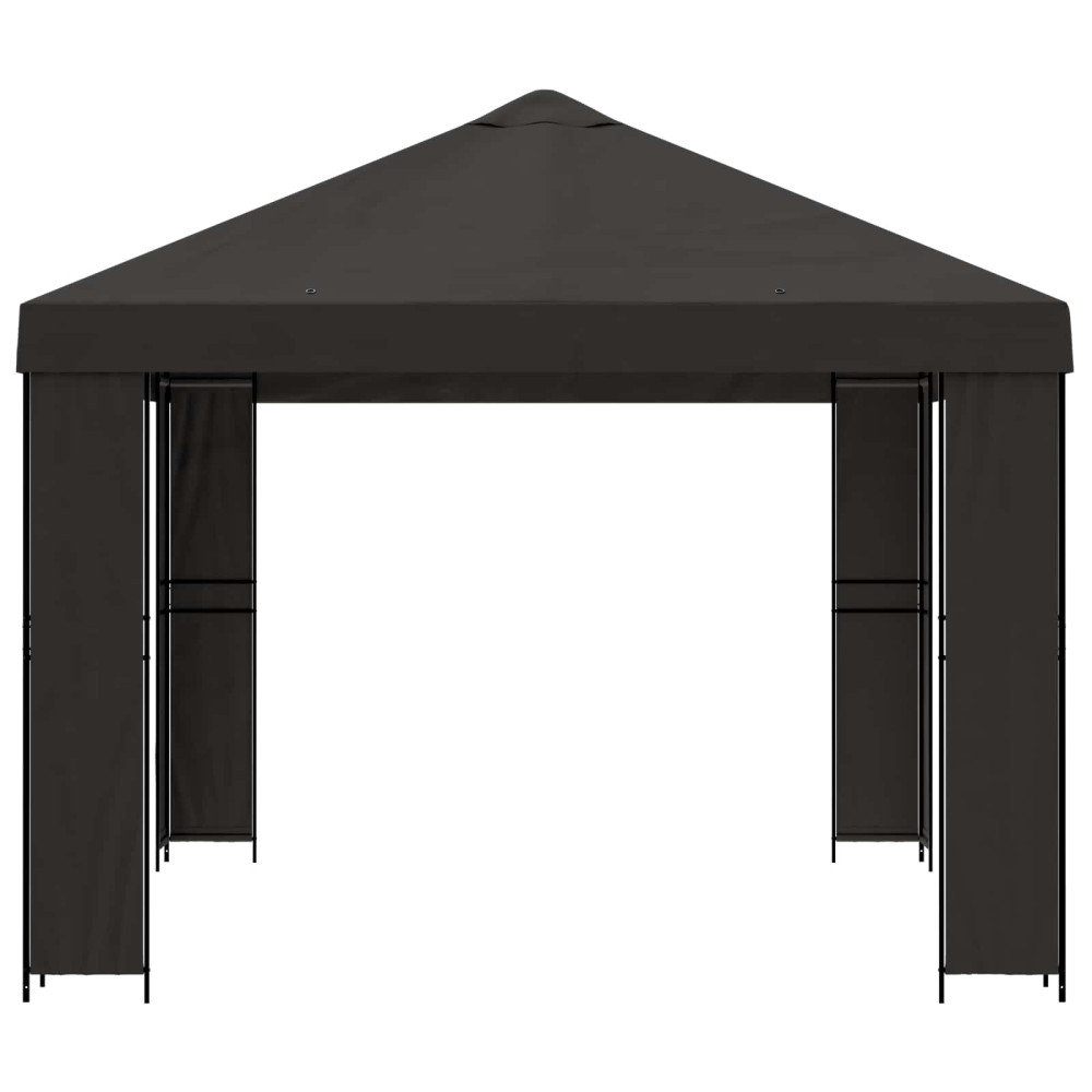 Produktbild för Paviljong 4 × 3 m Antracit Polyester och Stål 190 gsm