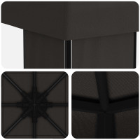 Produktbild för Paviljong 4 × 3 m Antracit Polyester och Stål 190 gsm