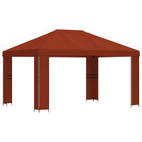 Produktbild för Paviljong 4 × 3 m Terracotta Polyester och Stål 190 gsm