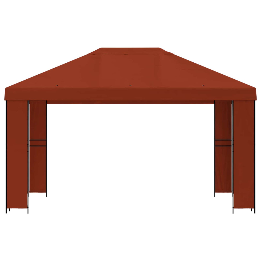 Produktbild för Paviljong 4 × 3 m Terracotta Polyester och Stål 190 gsm