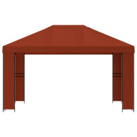 Produktbild för Paviljong 4 × 3 m Terracotta Polyester och Stål 190 gsm