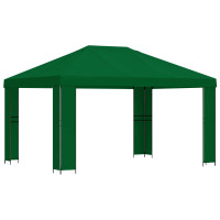 Produktbild för Paviljong 4 × 3 m Grön Polyester och Stål 190 gsm