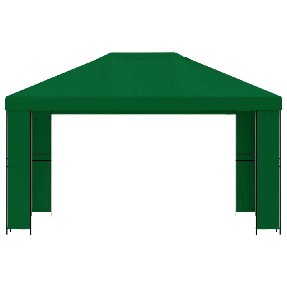 Produktbild för Paviljong 4 × 3 m Grön Polyester och Stål 190 gsm