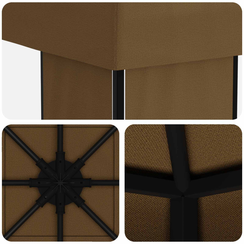 Produktbild för Paviljong 4 × 3 m Taupe Polyester och Stål 190 gsm