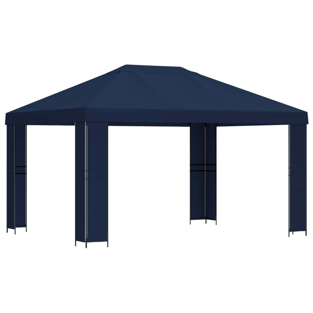 Produktbild för Paviljong 4 × 3 m Blå Polyester och Stål 190 gsm