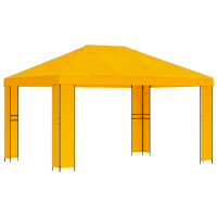 Produktbild för Paviljong 4 × 3 m Gul Polyester och Stål 190 gsm