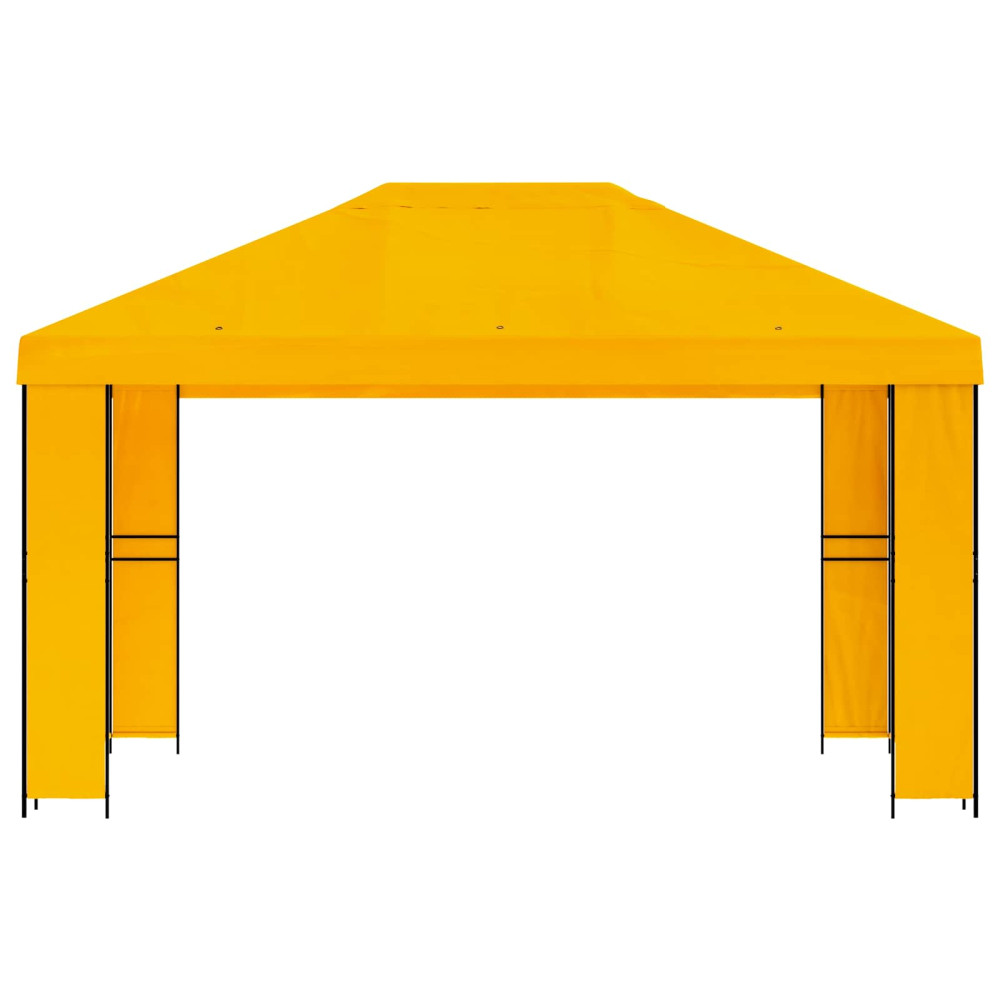 Produktbild för Paviljong 4 × 3 m Gul Polyester och Stål 190 gsm