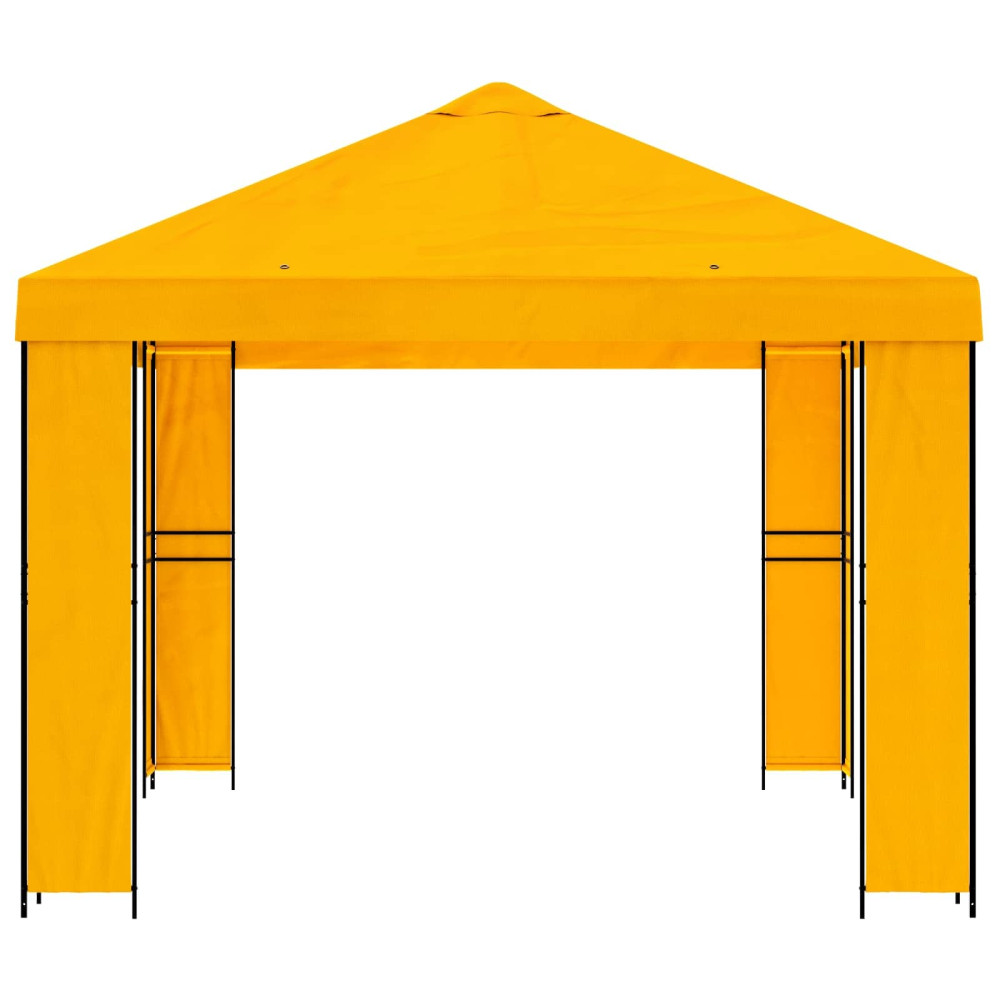 Produktbild för Paviljong 4 × 3 m Gul Polyester och Stål 190 gsm