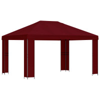 Produktbild för Paviljong 4 × 3 m Vinröd Polyester och Stål 190 gsm