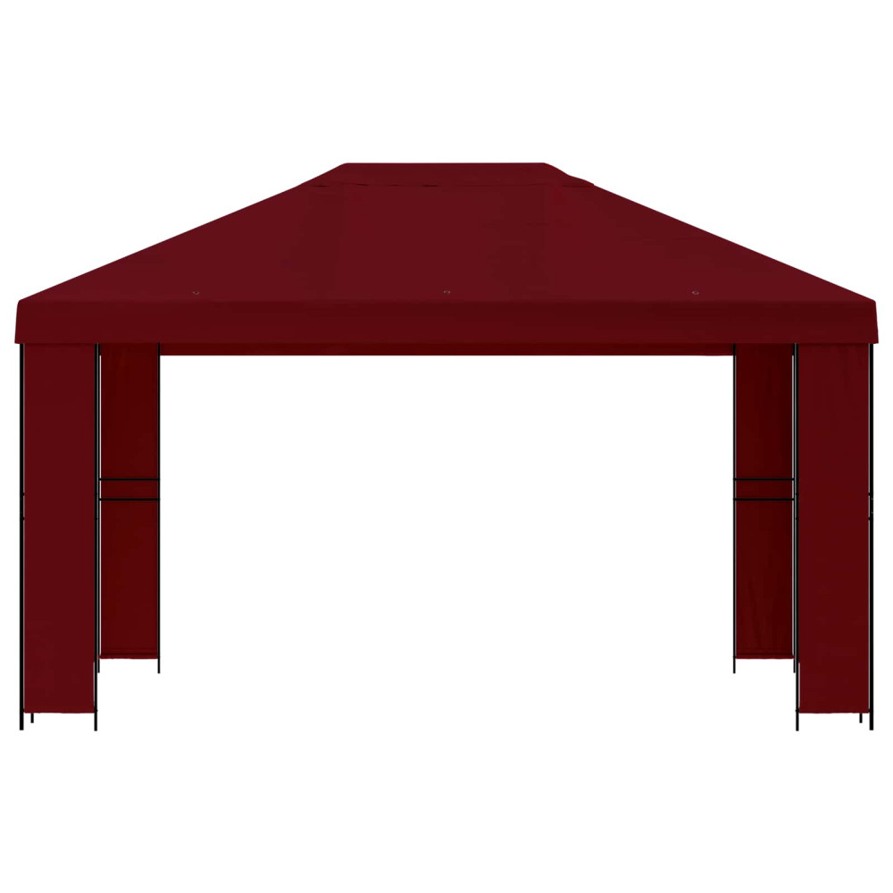 Produktbild för Paviljong 4 × 3 m Vinröd Polyester och Stål 190 gsm