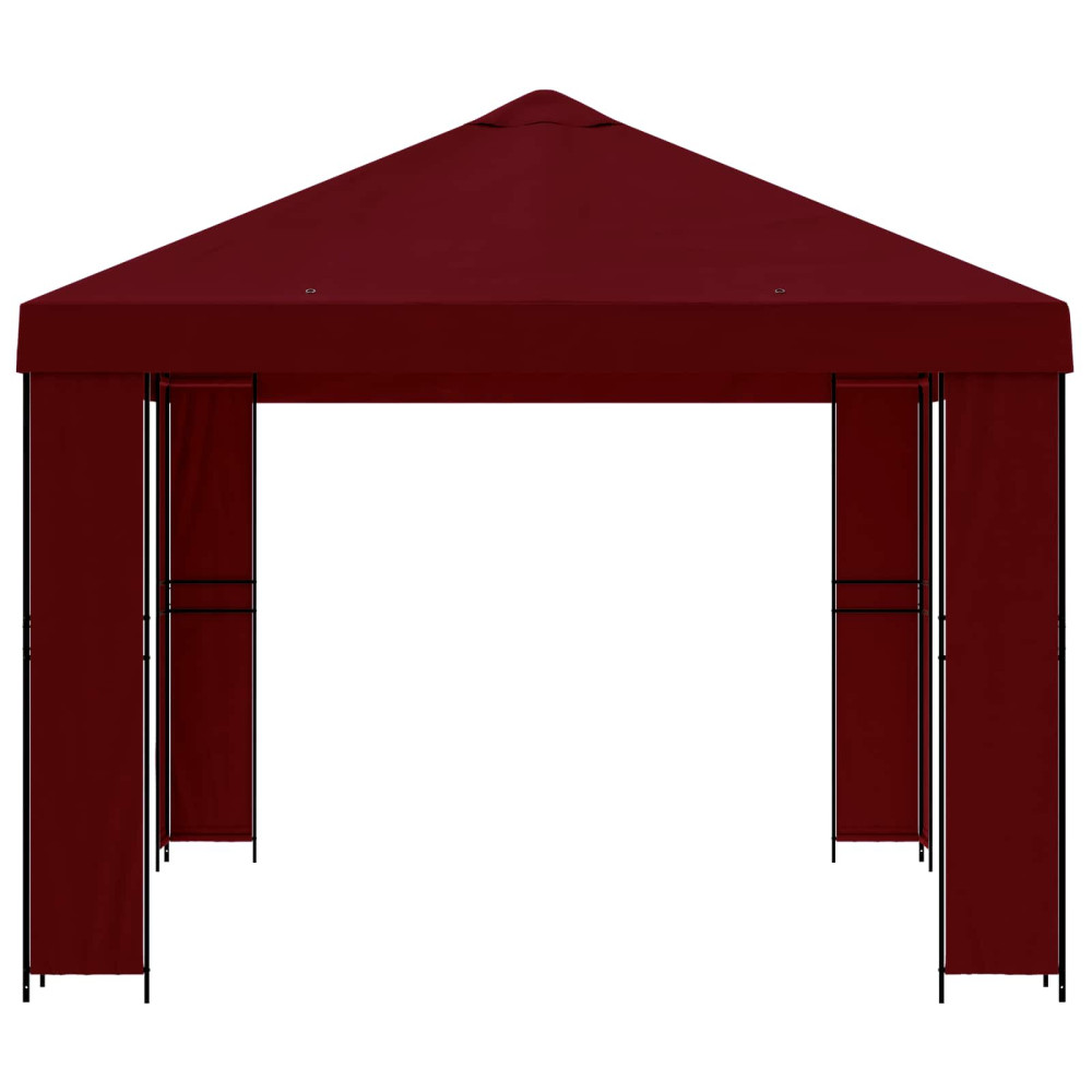 Produktbild för Paviljong 4 × 3 m Vinröd Polyester och Stål 190 gsm