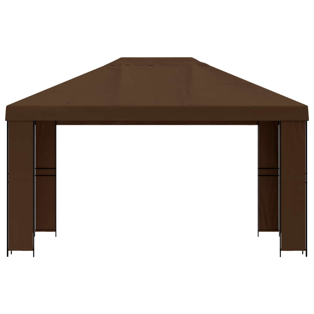 Produktbild för Paviljong 4 × 3 m Brun Polyester och Stål 190 gsm