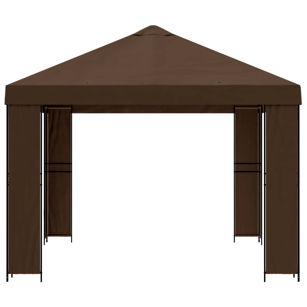 Produktbild för Paviljong 4 × 3 m Brun Polyester och Stål 190 gsm