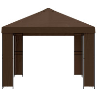 Produktbild för Paviljong 4 × 3 m Brun Polyester och Stål 190 gsm