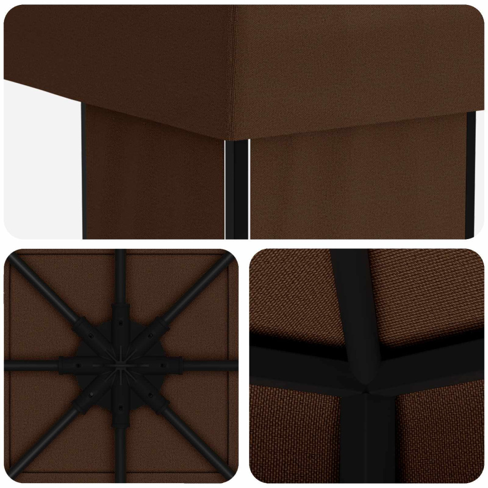 Produktbild för Paviljong 4 × 3 m Brun Polyester och Stål 190 gsm