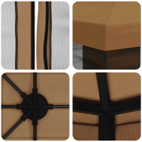 Produktbild för Trädgårdsgazebo med sidoväggar 4 × 3 m Beige Polyester och Stål