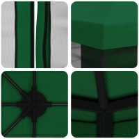 Produktbild för Trädgårdsgazebo med sidoväggar 4 × 3 m Grön Polyester och Stål