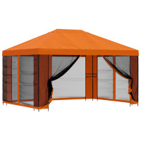Produktbild för Trädgårdsgazebo med sidoväggar 4 × 3 m Orange
