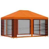 Produktbild för Trädgårdsgazebo med sidoväggar 4 × 3 m Orange