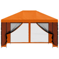 Produktbild för Trädgårdsgazebo med sidoväggar 4 × 3 m Orange