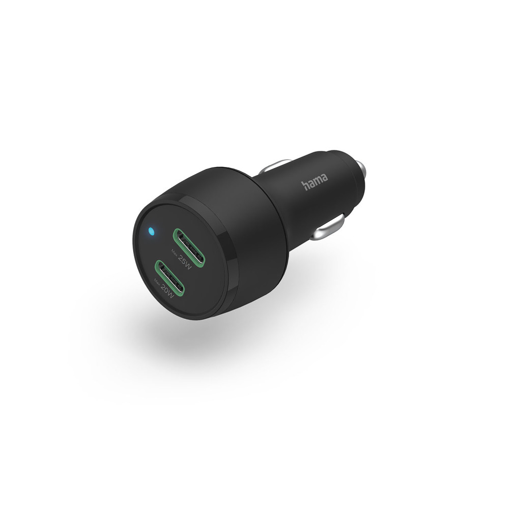 Produktbild för Car Charger12-24V 2xUSB-C PD 45W Black