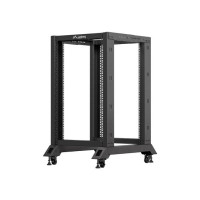 Produktbild för Lanberg OR01-6818-B, Fristående rack, 18U, 600 kg, Styrhjul,...