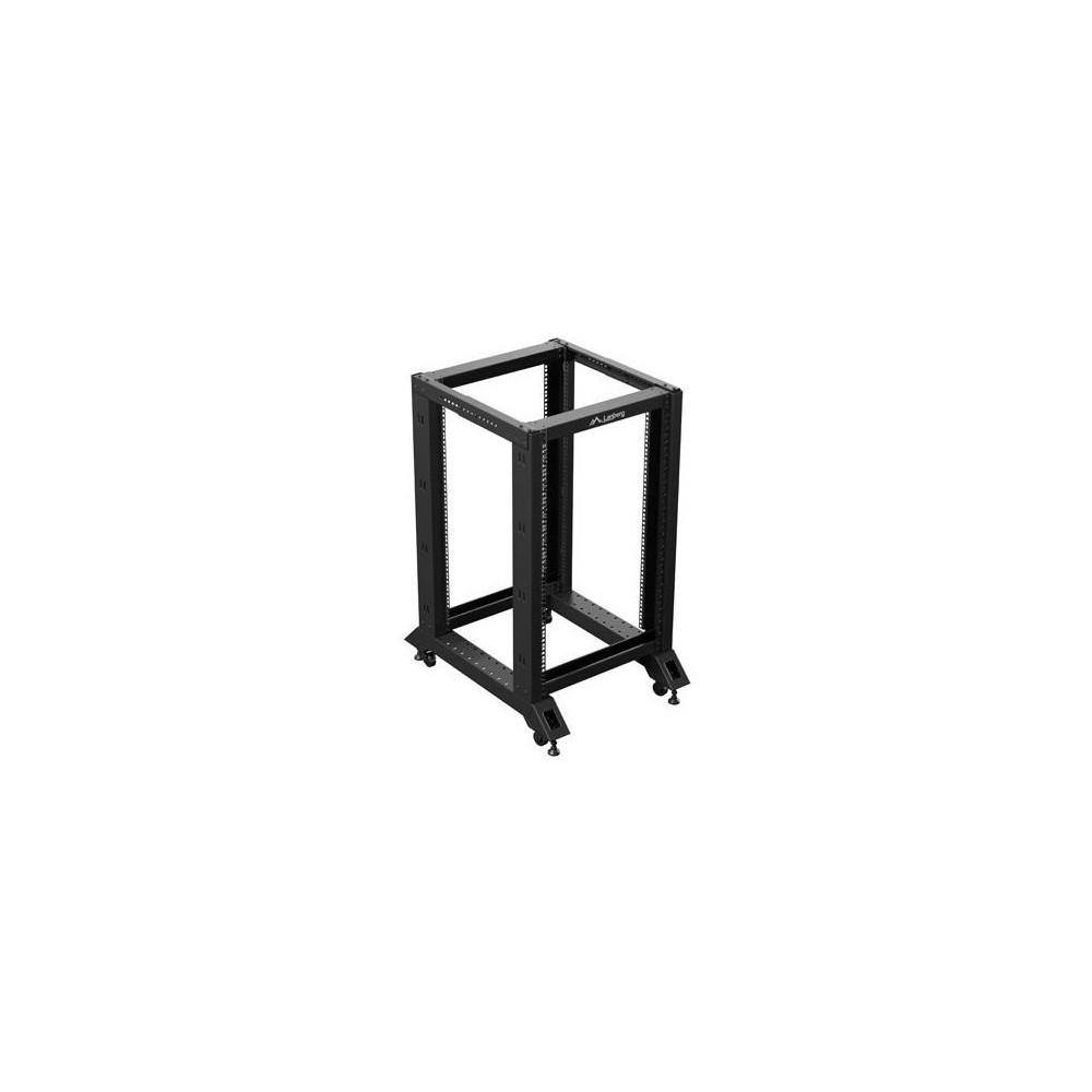 Produktbild för Lanberg OR01-6818-B, Fristående rack, 18U, 600 kg, Styrhjul,...