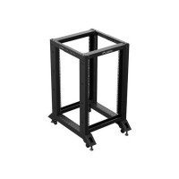 Produktbild för Lanberg OR01-6818-B, Fristående rack, 18U, 600 kg, Styrhjul,...