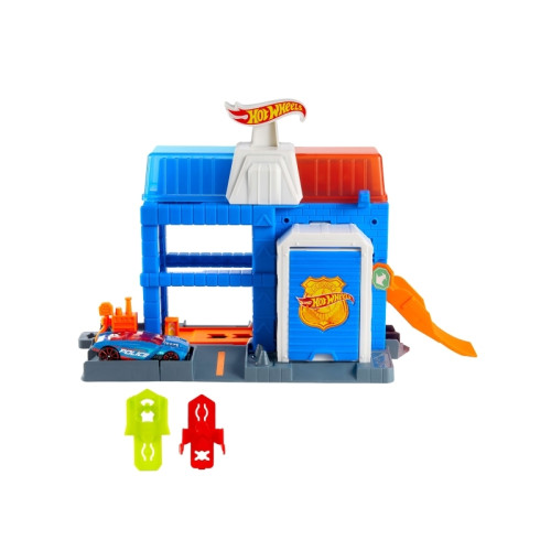 Hot Wheels Hot Wheels City Polistornet i centrum-lekset och en formgjut...
