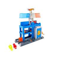 Produktbild för Hot Wheels City Polistornet i centrum-lekset och en formgjut...