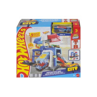 Produktbild för Hot Wheels City Polistornet i centrum-lekset och en formgjut...