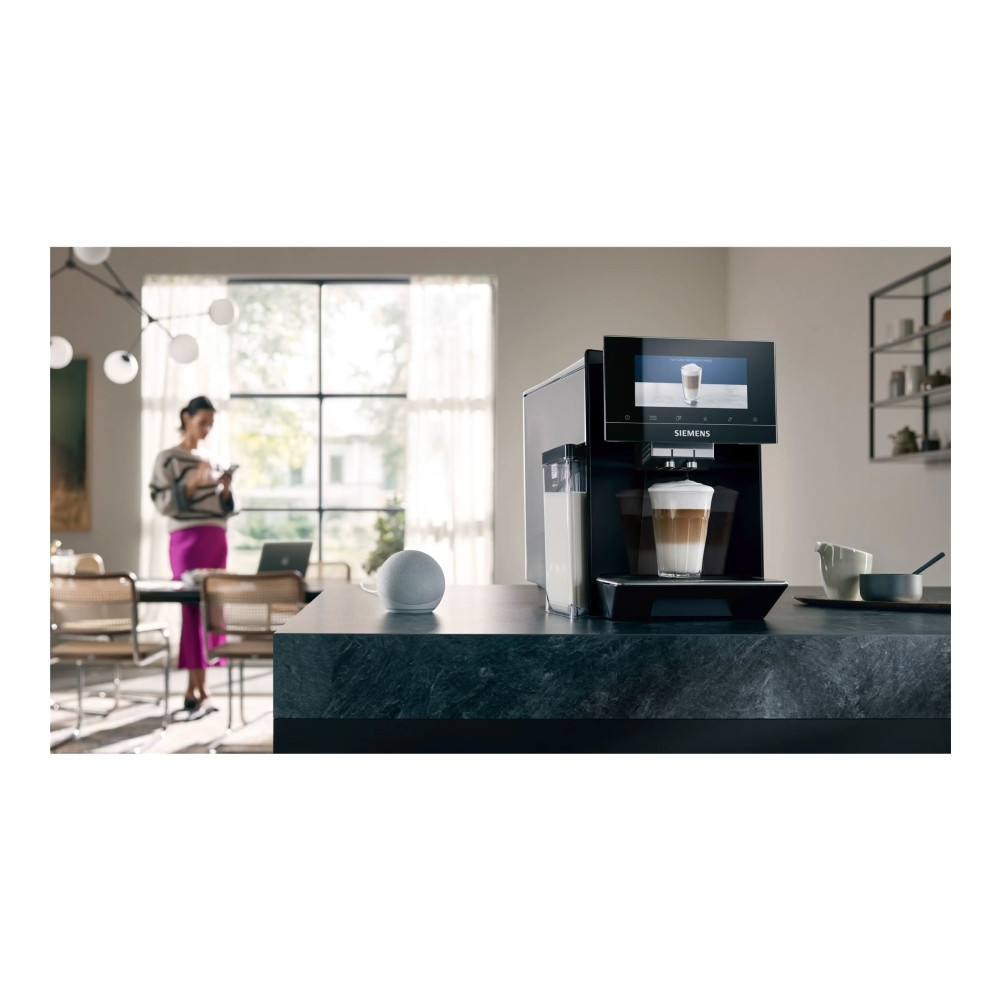 Produktbild för Siemens EQ900 TQ905DF9 - automatisk kaffekokare med mjölkskummare - 19 bar - svart / rostfritt stål