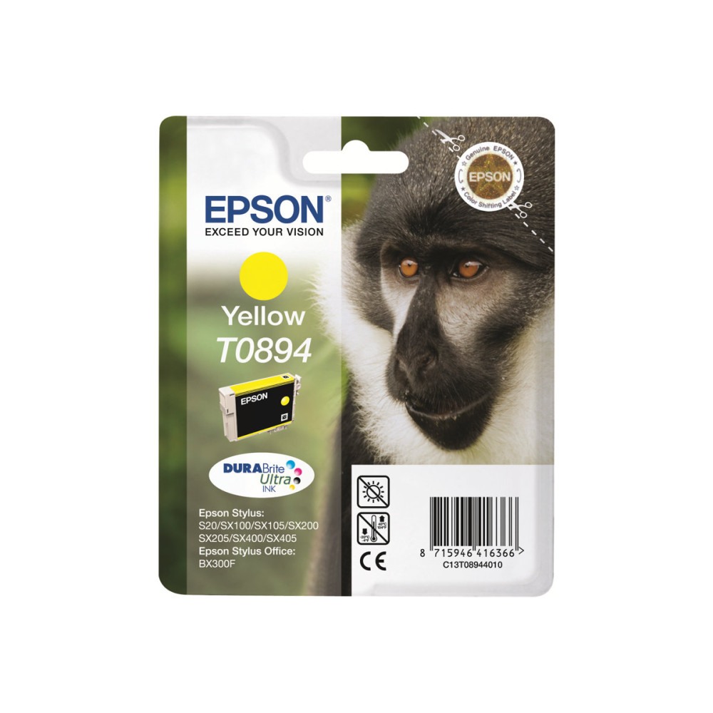 Produktbild för Epson T0894 - gul - original - bläckpatron