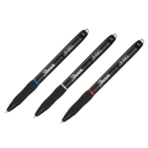 Sharpie Sharpie S-Gel, Indragbar gelpenna, Svart, Blå, Röd, Svart, M...