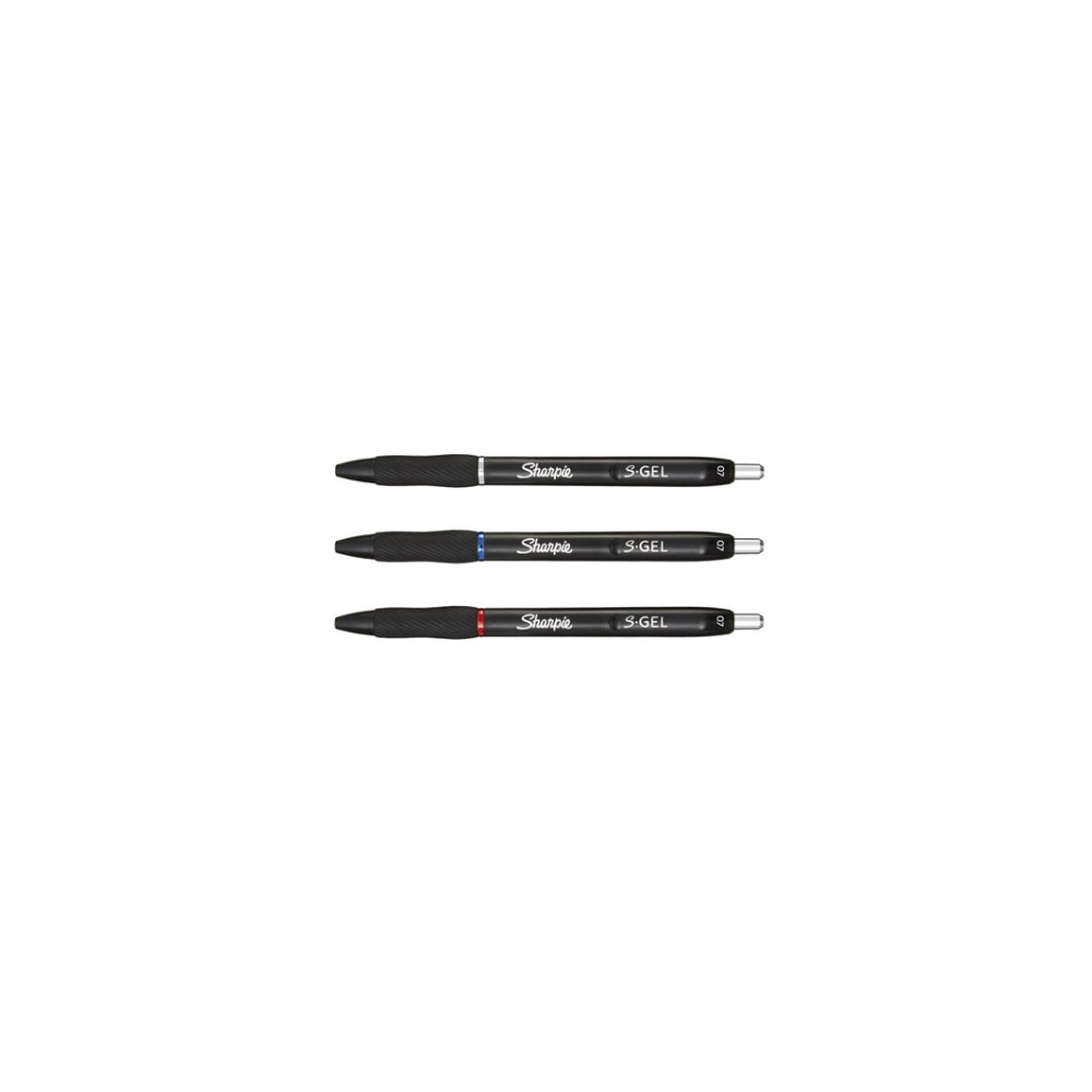 Produktbild för Sharpie S-Gel, Indragbar gelpenna, Svart, Blå, Röd, Svart, M...
