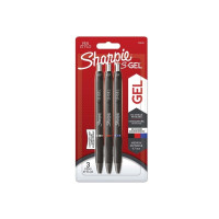 Produktbild för Sharpie S-Gel, Indragbar gelpenna, Svart, Blå, Röd, Svart, M...