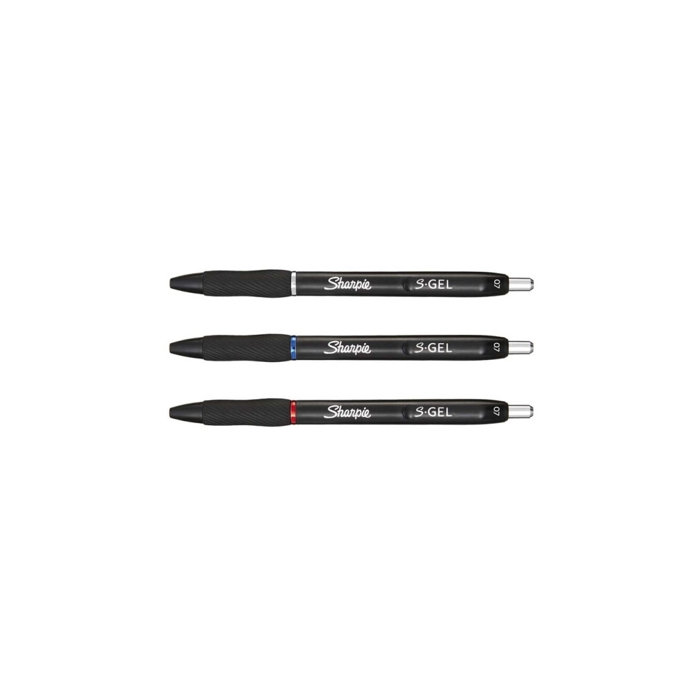 Produktbild för Sharpie S-Gel, Indragbar gelpenna, Svart, Blå, Röd, Svart, M...
